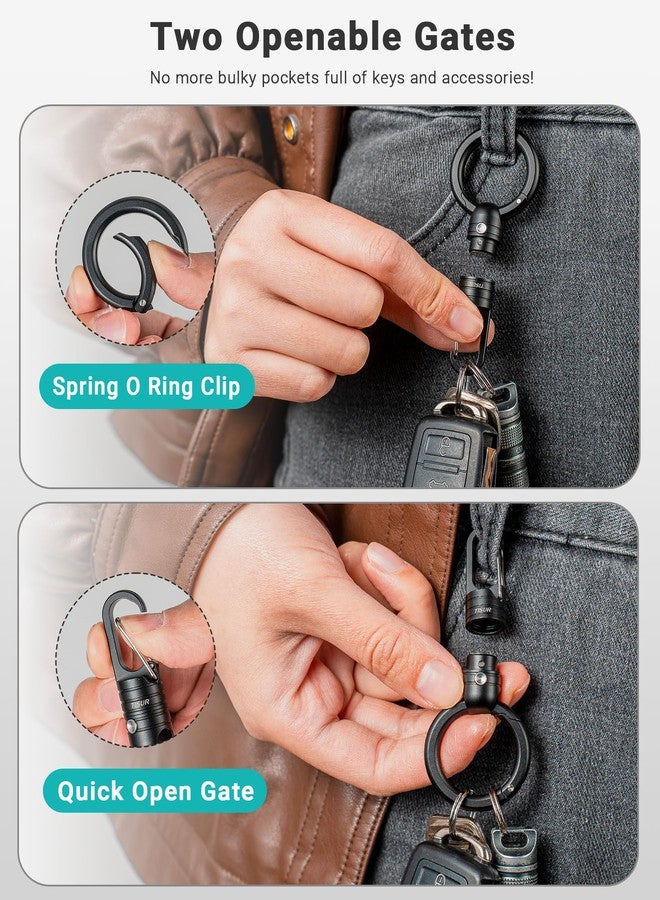 TISUR Magnetic Quick Release Keychain Clip, Small Carabiner Clip Holder,Detachable Key Chain hook with Snap Key Ring for Car (Black (1-Pack)) - Image 5